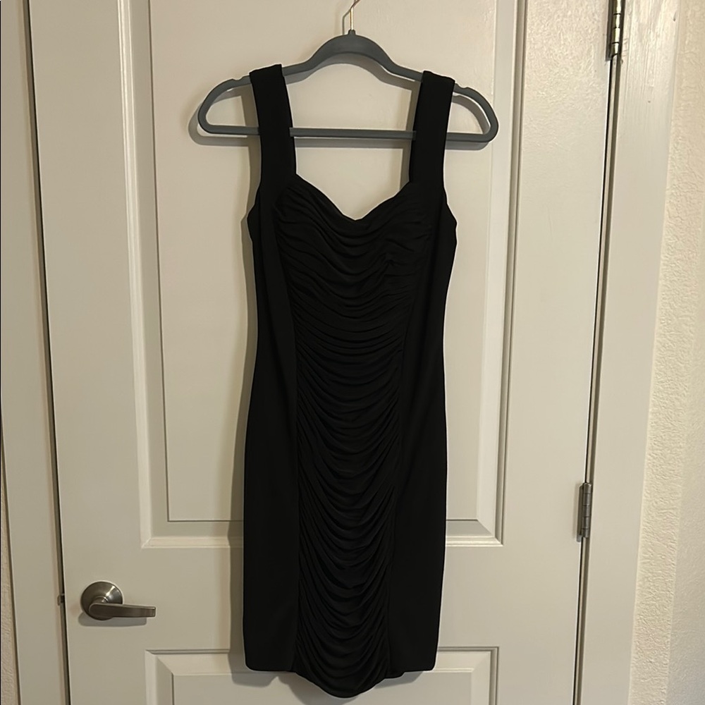 NWOT Cache Black Ruched Dress